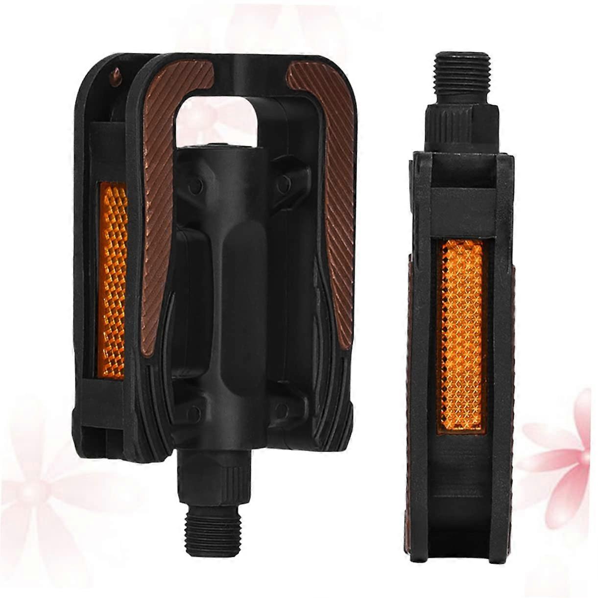 Ergonomic Bicycle Pedals Set of 2 with Reflective Strips for Safe Night Riding