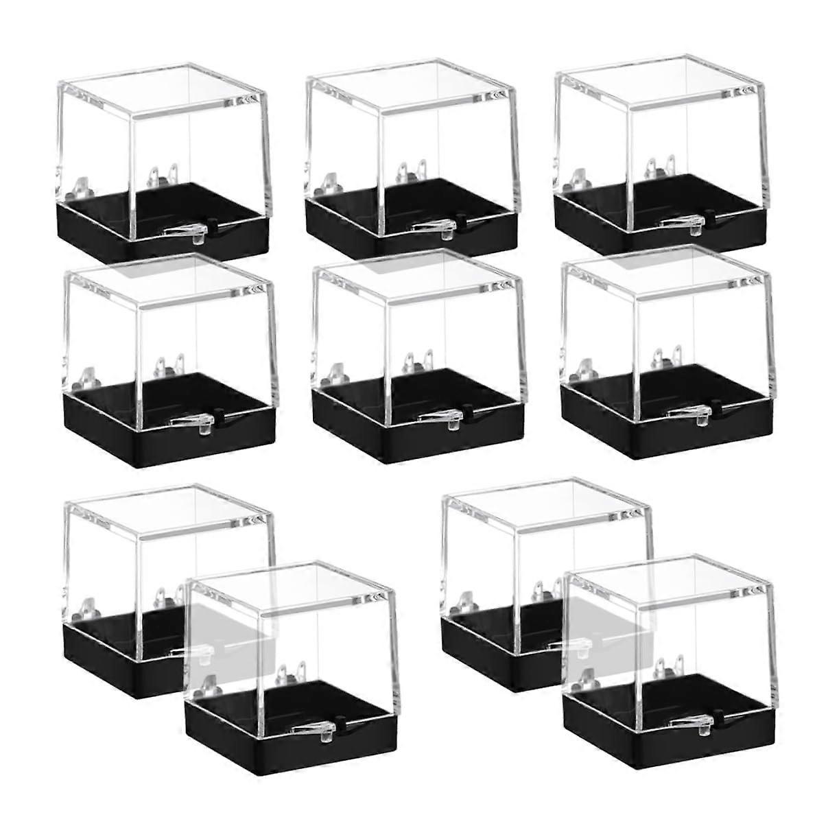 10 pieces transparent mineral boxes, small specimen collection cases for minerals, stable display boxes for storage and decoration.