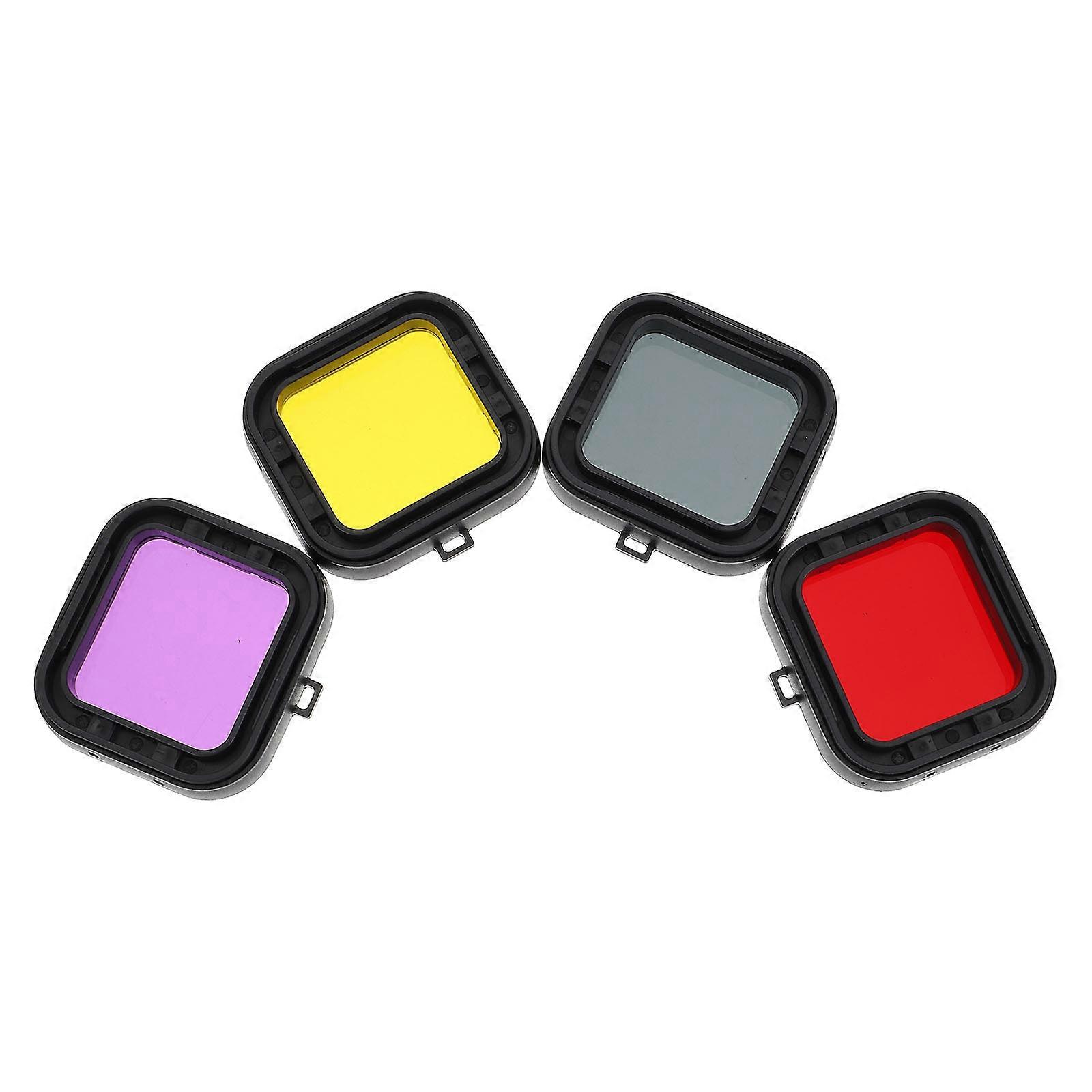 Action Camera Lens Diving Filter Scratch-Resistant Acrylic Material 4Pcs for Underwater Photography