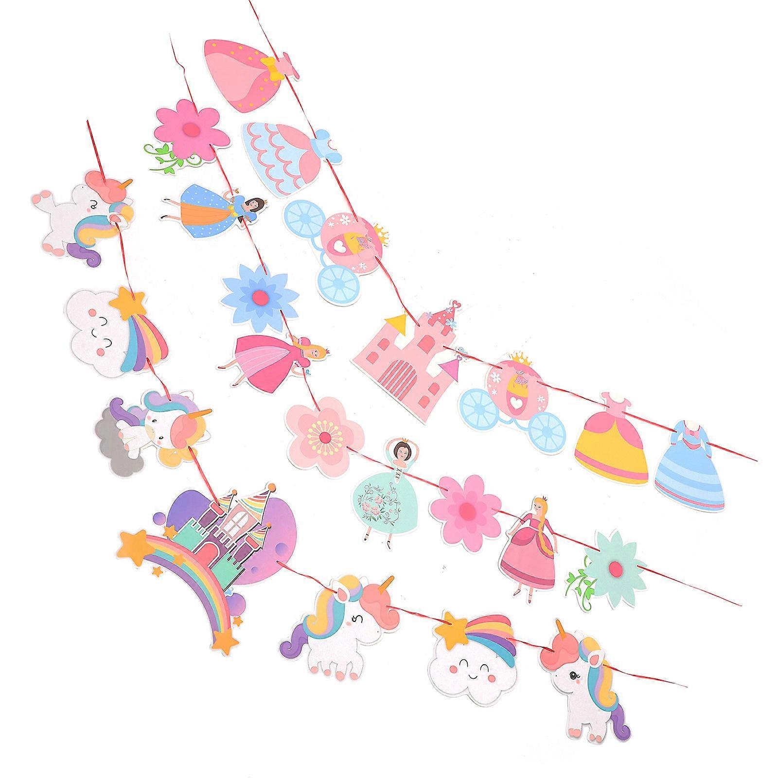 Colourful Birthday Banner Party Accessories Window Display Flower Theme Party Multi Colored 3Set
