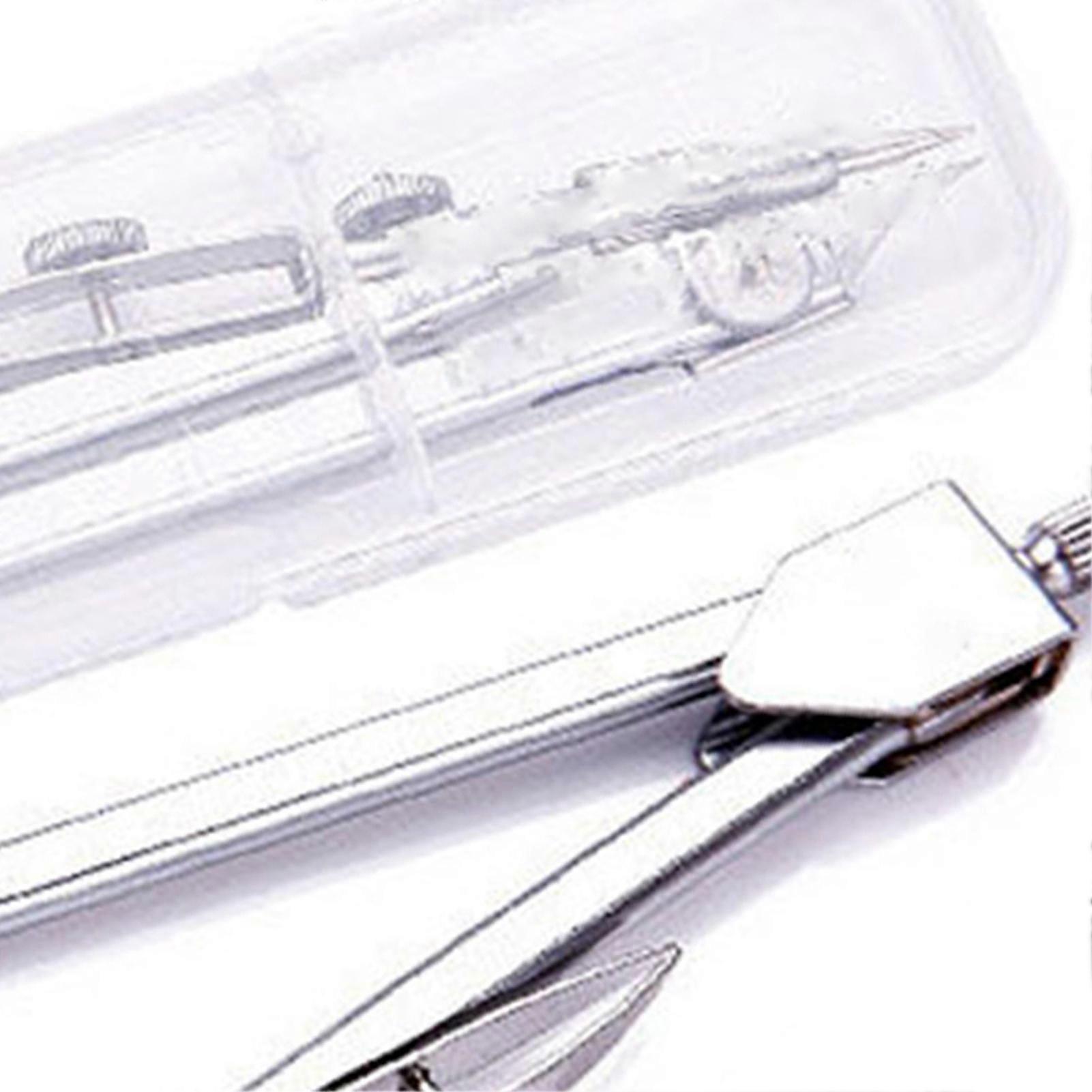 Metal Compass Set Multifunctional Precise Measurement Drawing Compass Set with Refills for Students White