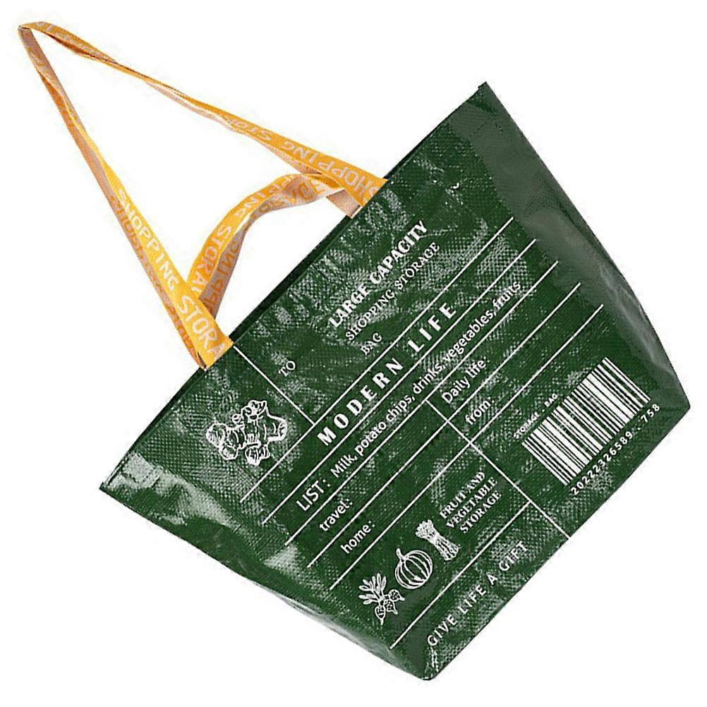 Green Large Capacity Shopping Bag for Storage Use Nylon Handheld Fashion Bag with Bright Colors