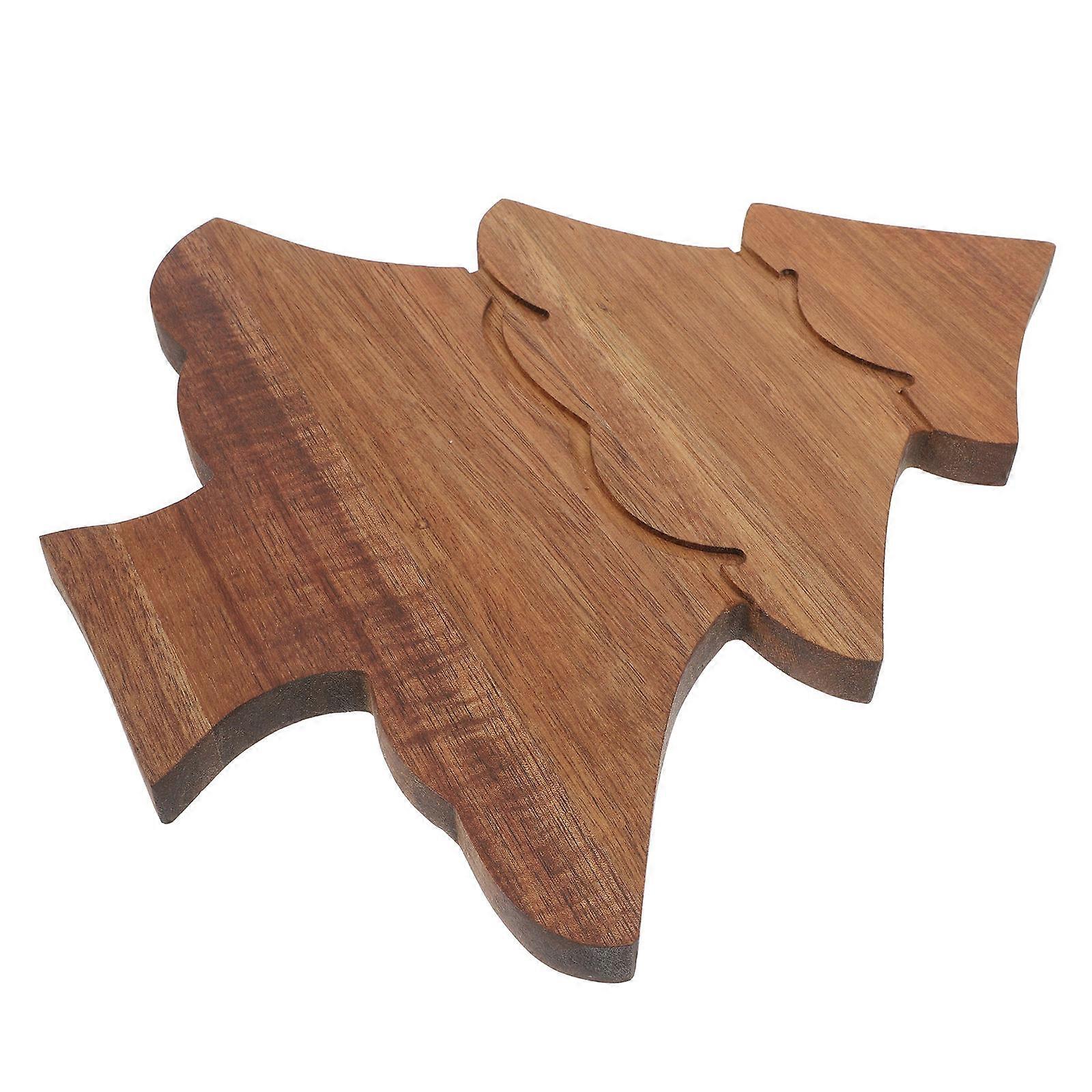 Unique Tree Shaped Board Chocolate Color Charcuterie Tray For Holiday Gatherings Pizza Tray 1Pcs