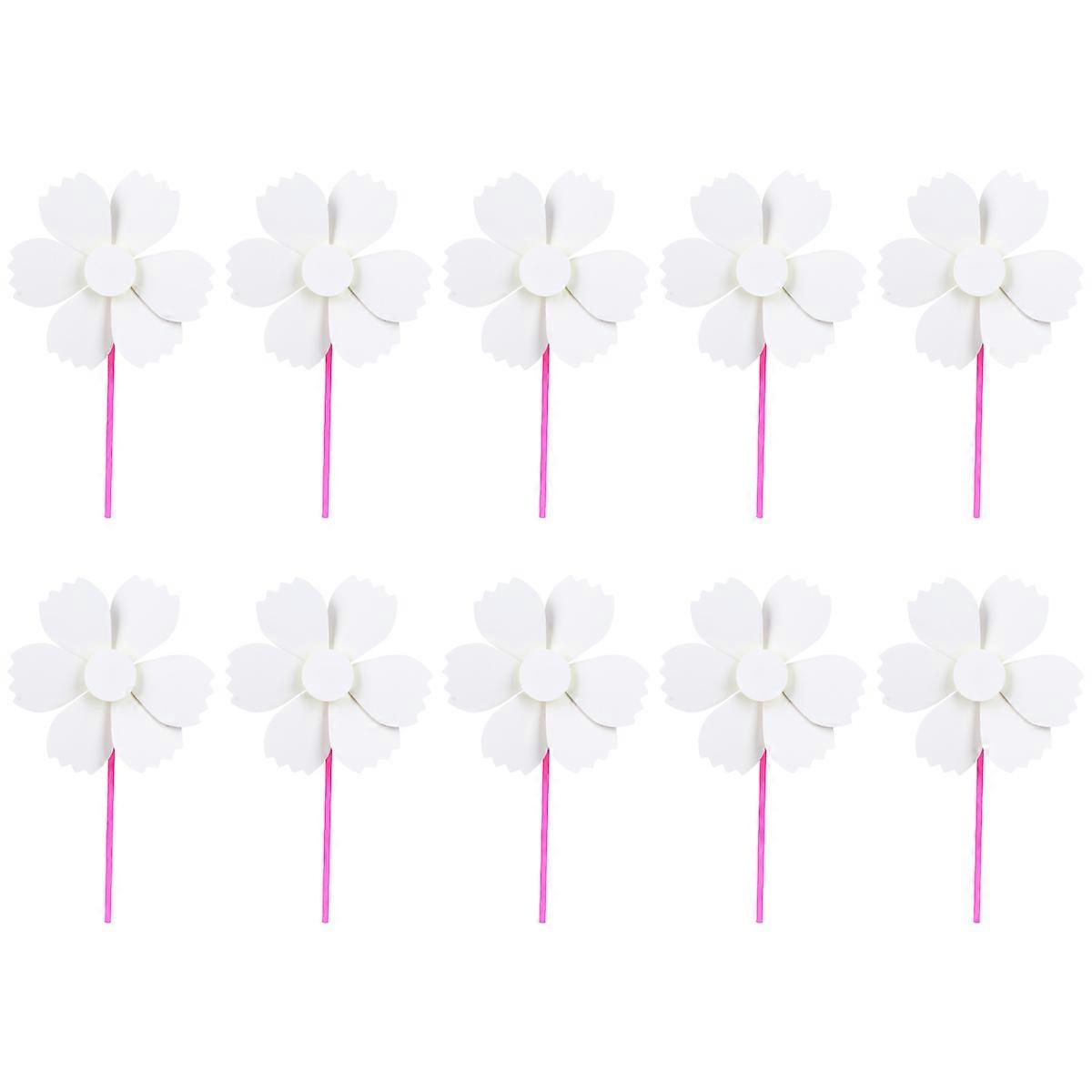 10Pcs Blank Pinwheel Handmade Painting Windmill Paper Graffiti DIY Small Windmill Toy Educational Toys for Children (Wave Style)