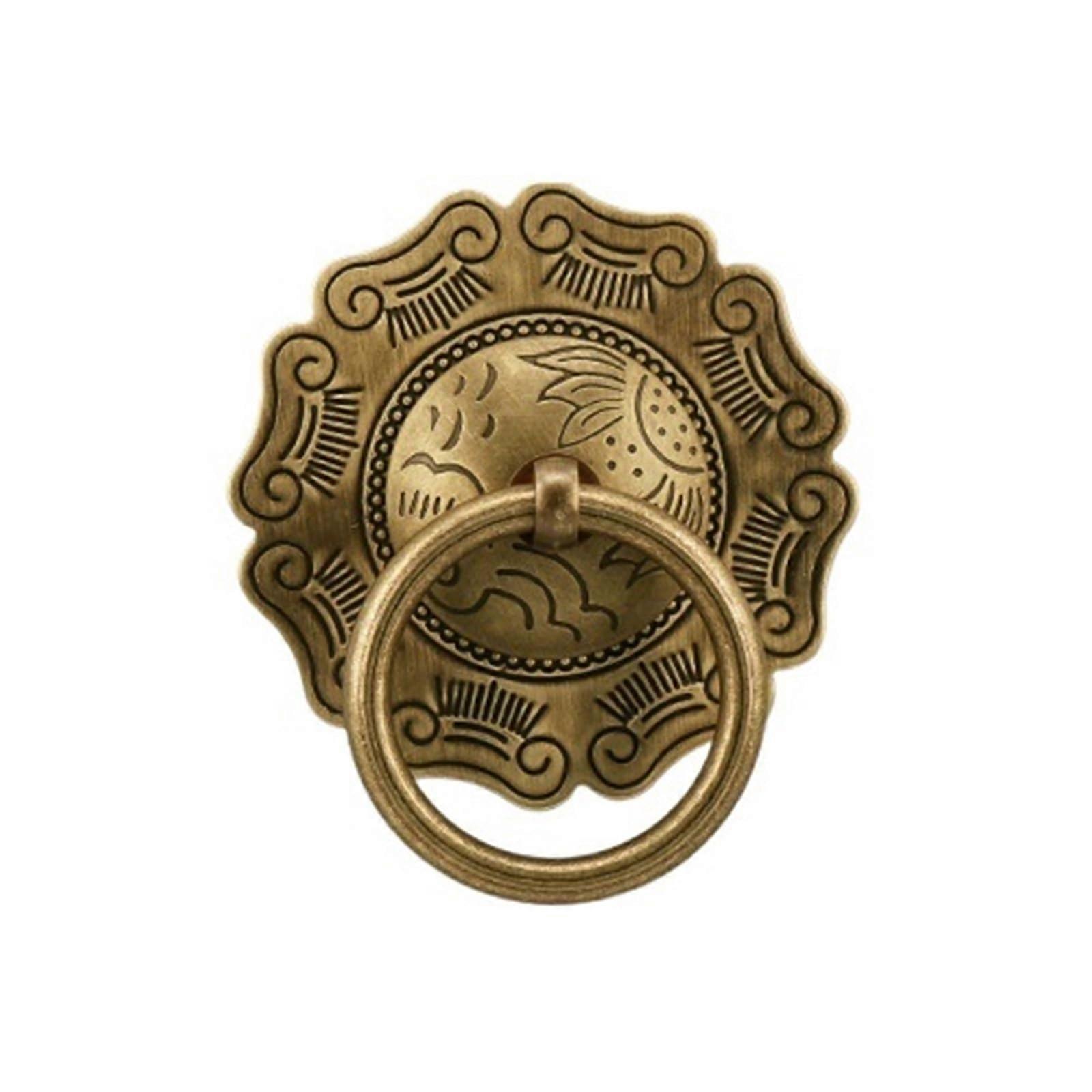 Door Handle Decorative Brass Ring, Chinese Style, Wooden Door Pull Ring (5 cm)