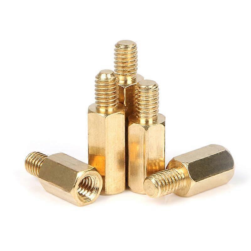 M3 x 16 + 6 mm Brass Standoffs, Pack Of 20, Hex, Single End Female Thread, PCB Mounting Spacers