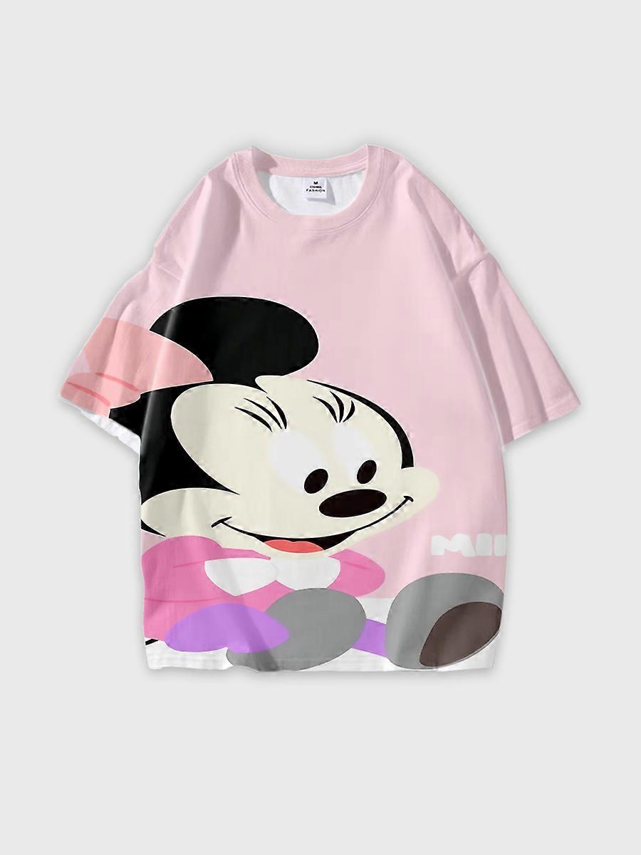 T-shirt round neck Cartoon Pattern loose short sleeve D1649