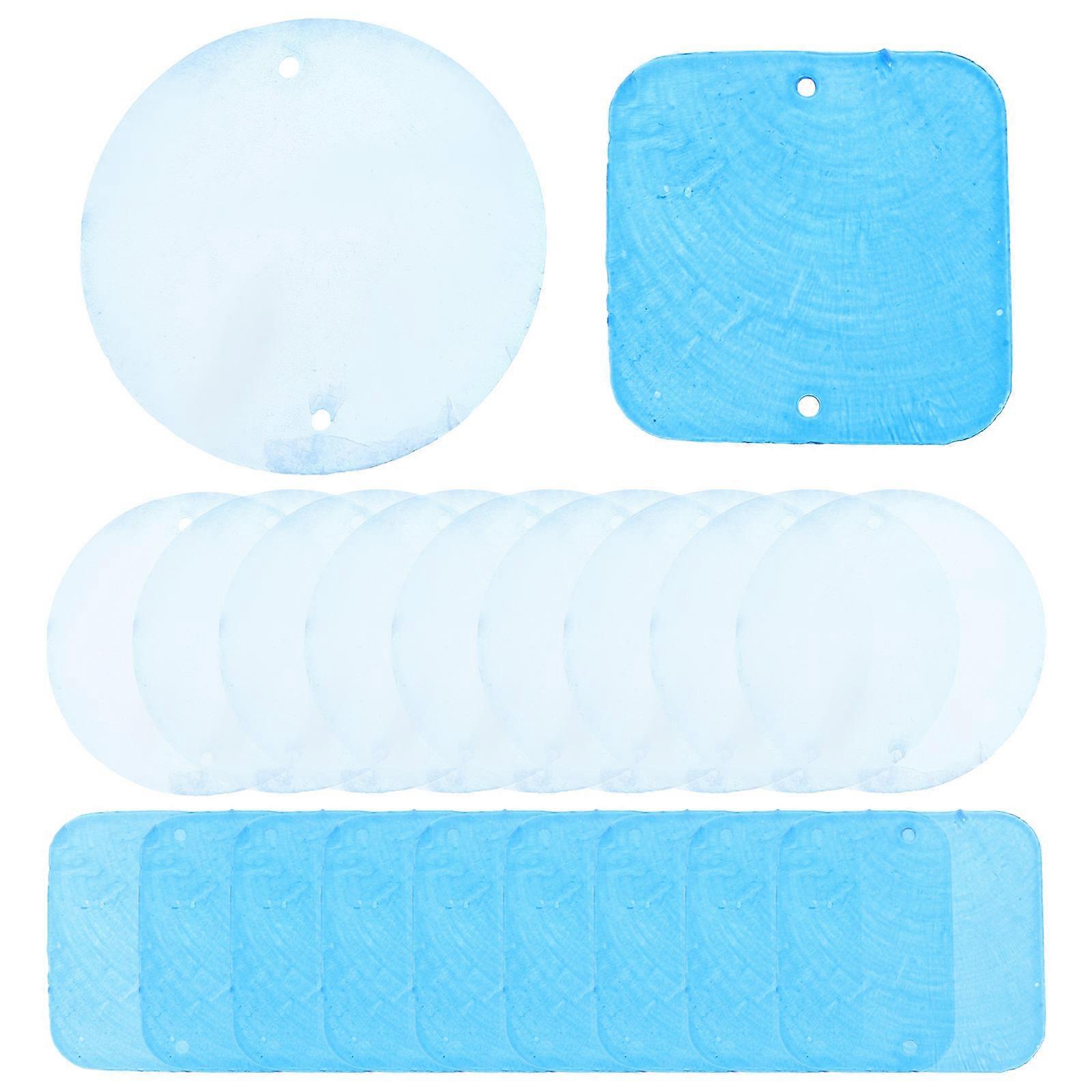 Blue Shell DIY Material for Wind Bell and Craft Making Round and Square Pendants Lightweight and Durable 1 Set