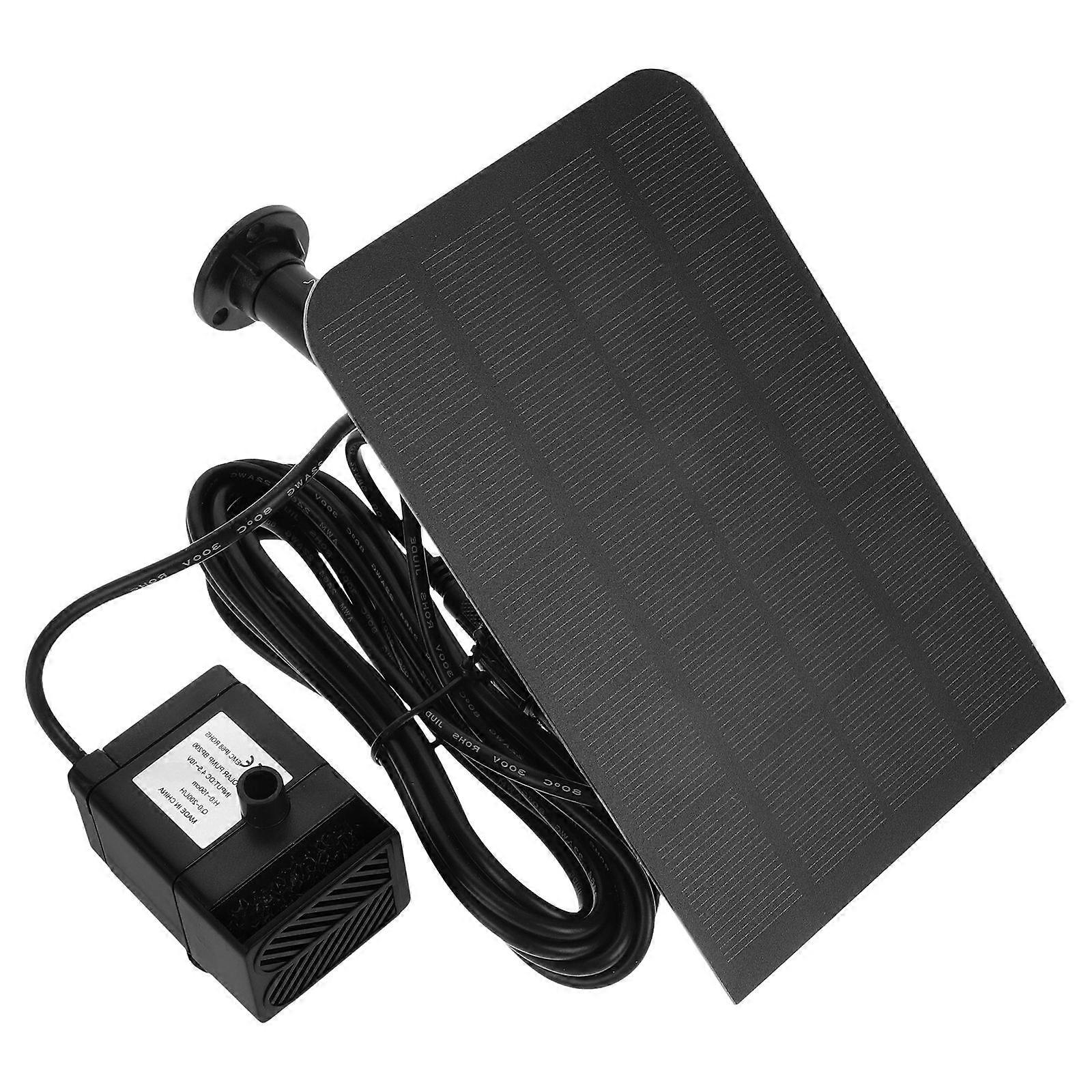 Solar Powered Water Fountain Pond Aerator Pump for Garden with Resin Craftsmanship and Adjustable Flow Black