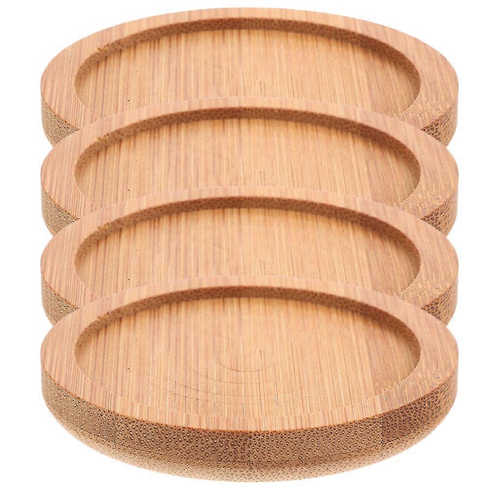 Bamboo Coasters for Home Use Brown HeatResistant and AntiSlip Mats Easy to Clean 4pcs