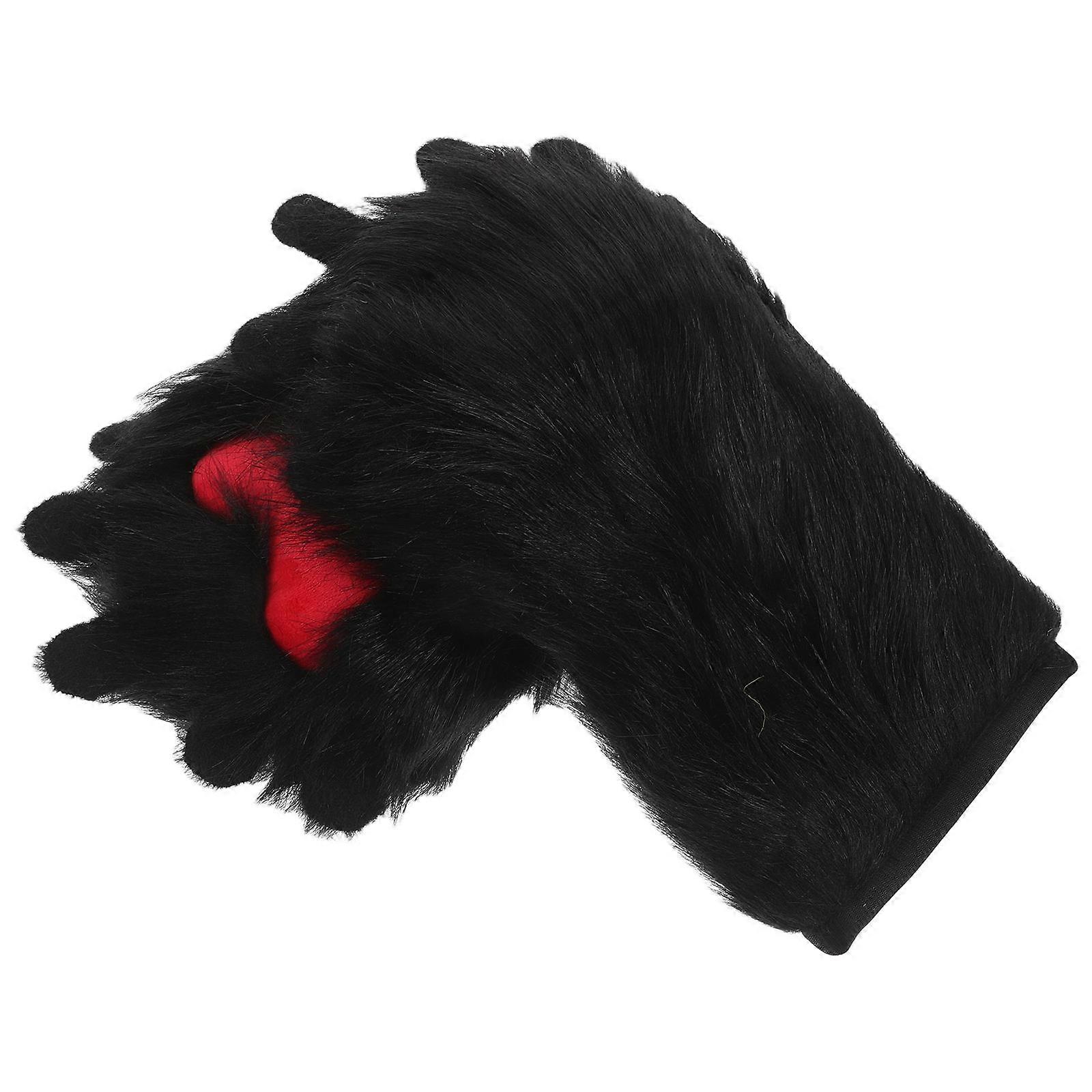 Adorable Artificial Paw Gloves for Party and Cosplay with Realistic Fluffy Design Multi Color Plush and Polyester