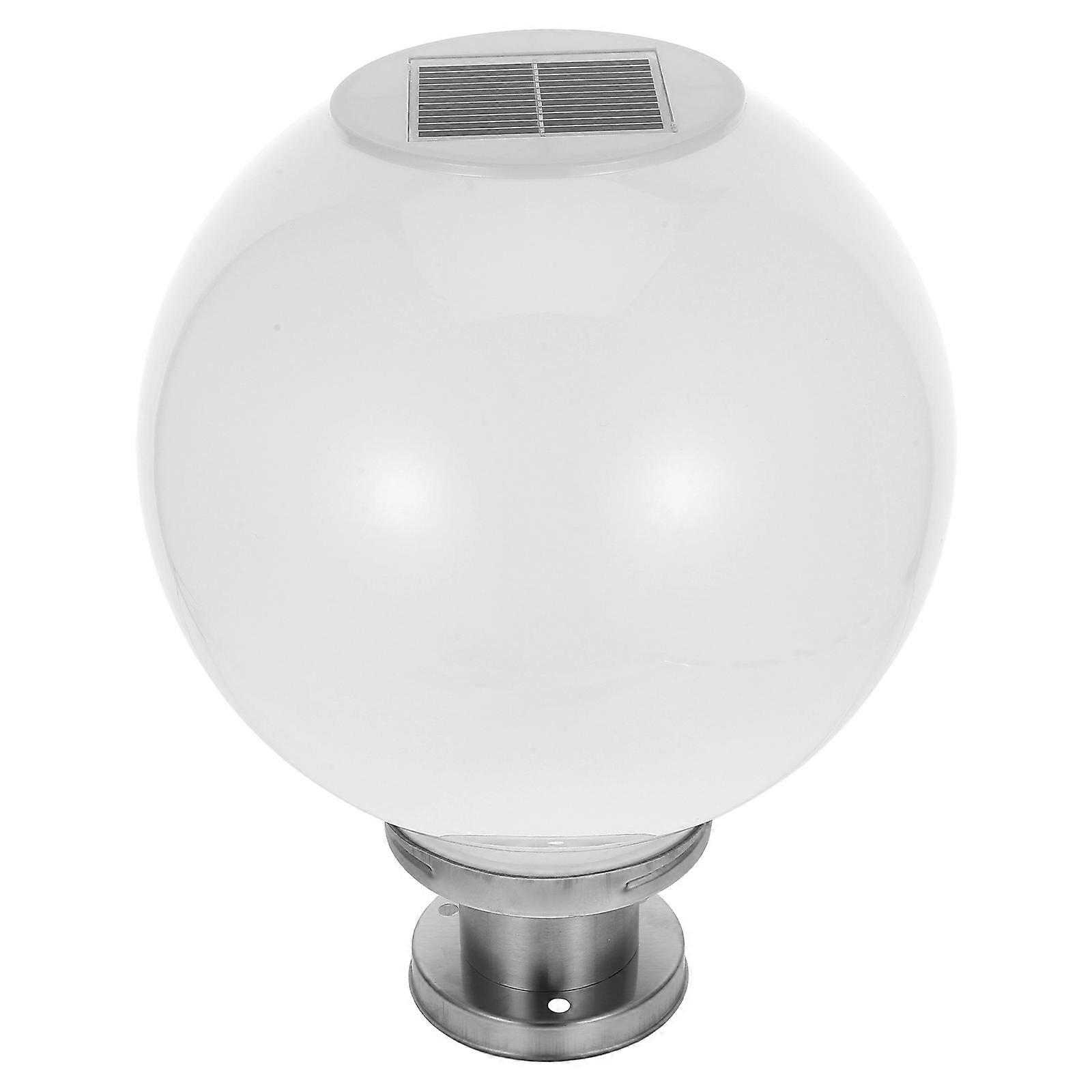 Hemoton Solar Powered Globe Light 1 Set Decorative Outdoor Courtyard Fence Post Cap Light for Fence