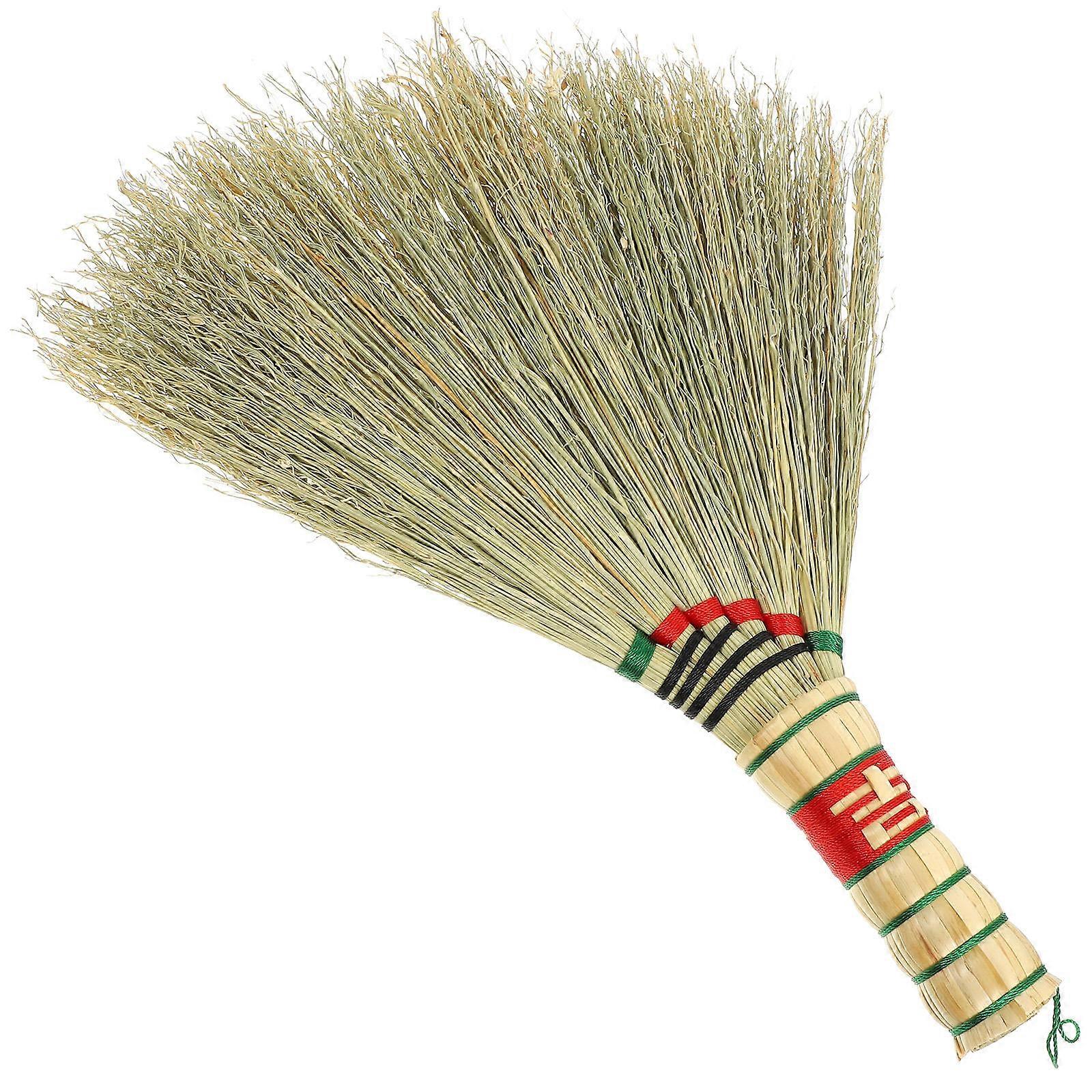 Straw Broom Household Whisk Broom Bed Cleaning Khaki 32.00X27.00X3.00CM Dirt Removal 1Pack