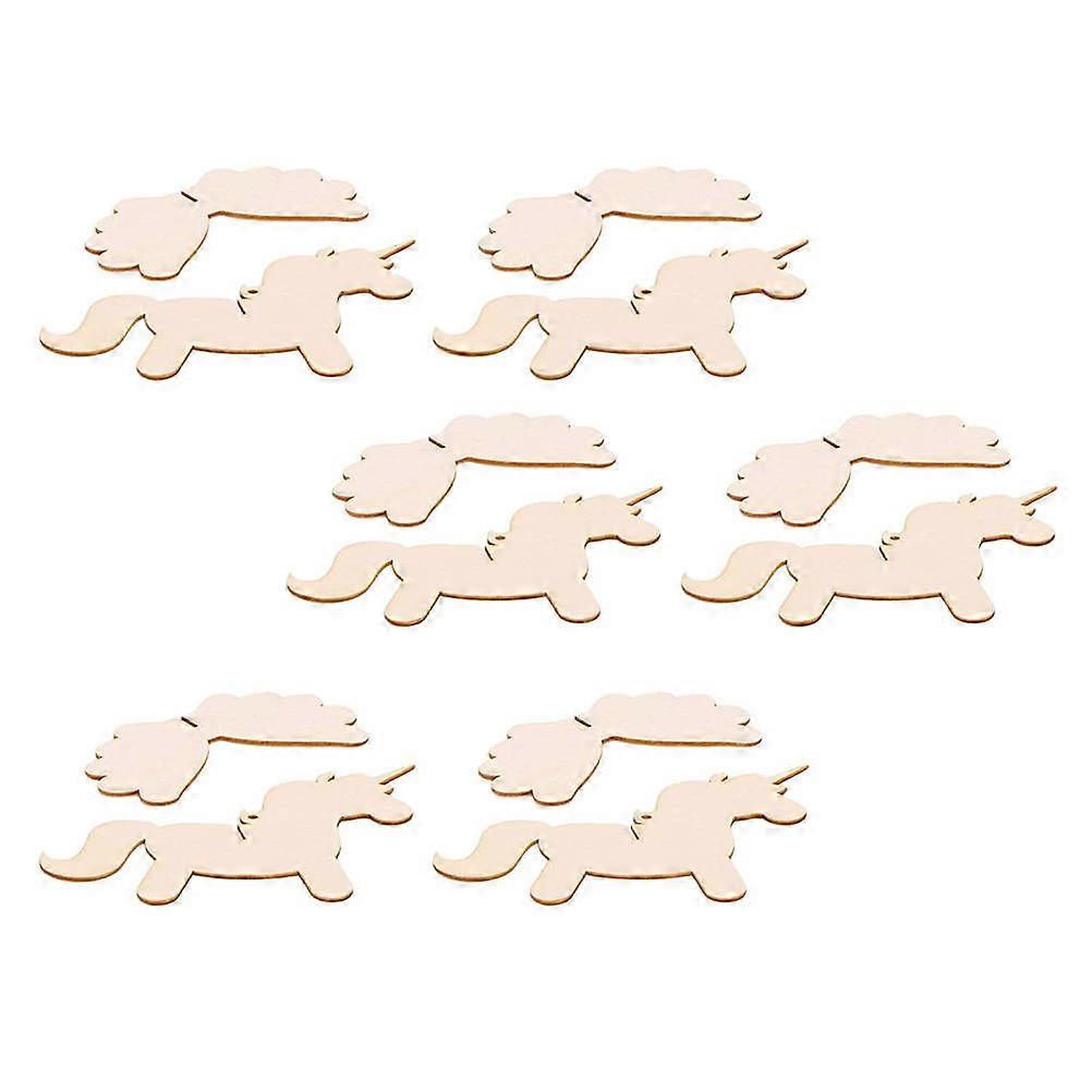 Unicorn Shaped Wood Slices for DIY Craft Projects and Decor 6 Sets Khaki Synthetic Materials