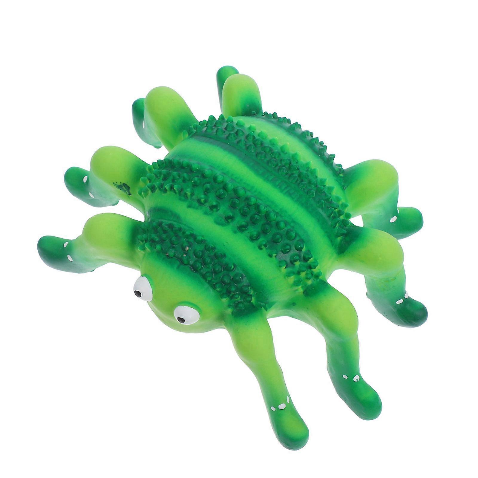 Latex Spider Toy for Pet Use with Squeaky Design Durable for Dog Teeth 1 Light Green