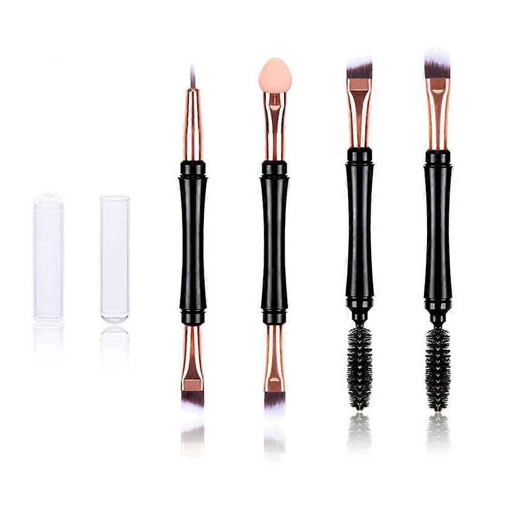 Makeup Application Tools 3Pcs Dual Purpose Brushes for Female Ideal for Eyelash and Eyebrow Makeup with Round Handle Design