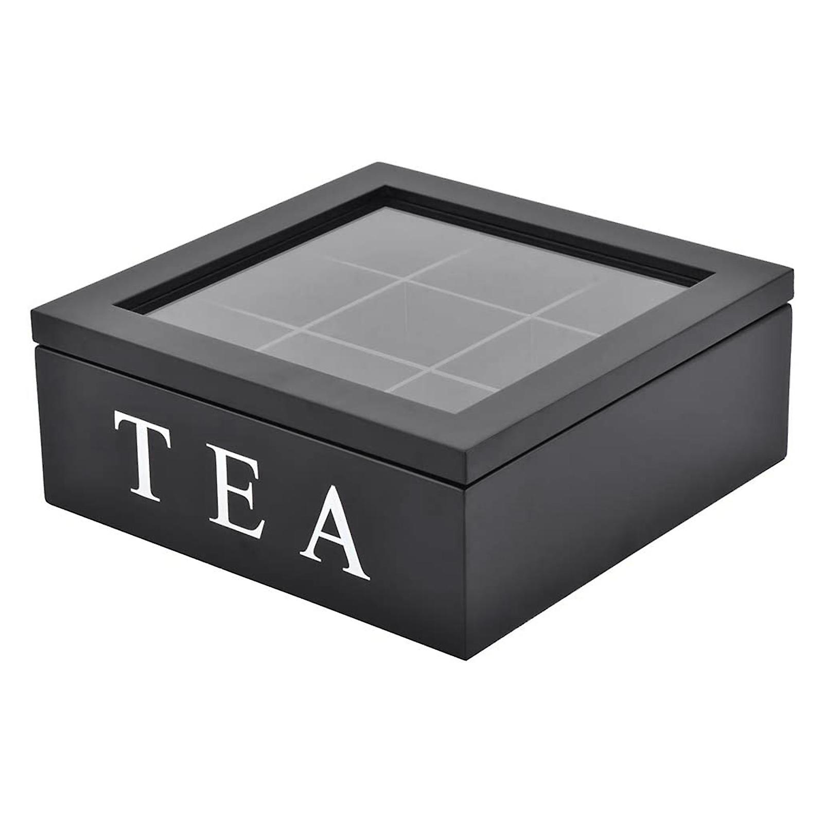 9 Cells Wooden Storage Box With Visible Lid
