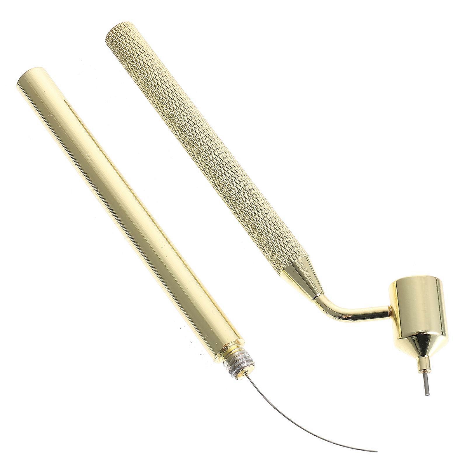 Golden Writing Pen for DIY Use Made of Aluminum with Tip for Painting and Drawing