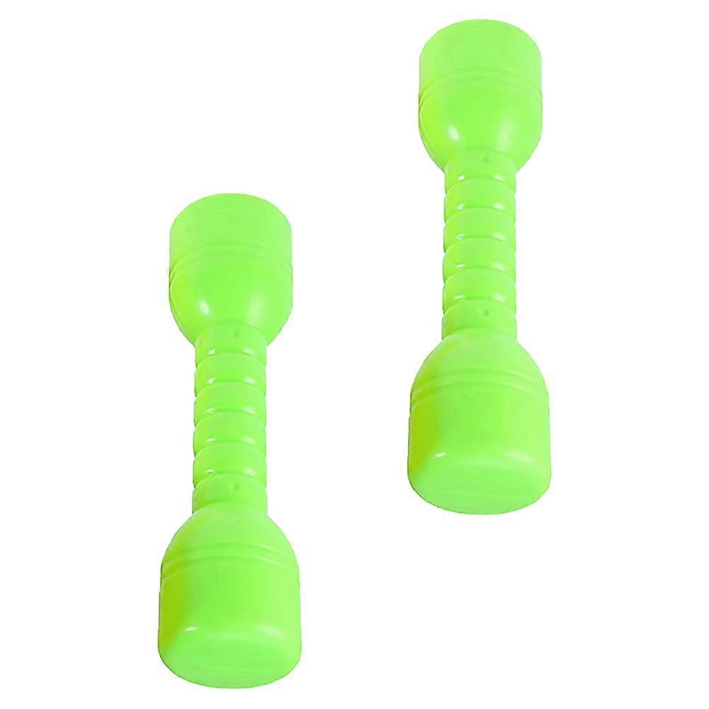 Children's Plastic Dumbbells for Exercising ABS Material Green Color Ergonomic Design 2pcs