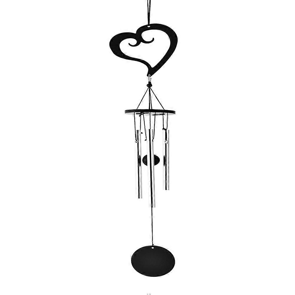 Modern Black Metal Multi tube Music Wind Chime Heart Shape Wind Chimes Hanging Ornaments(Heart Shape)