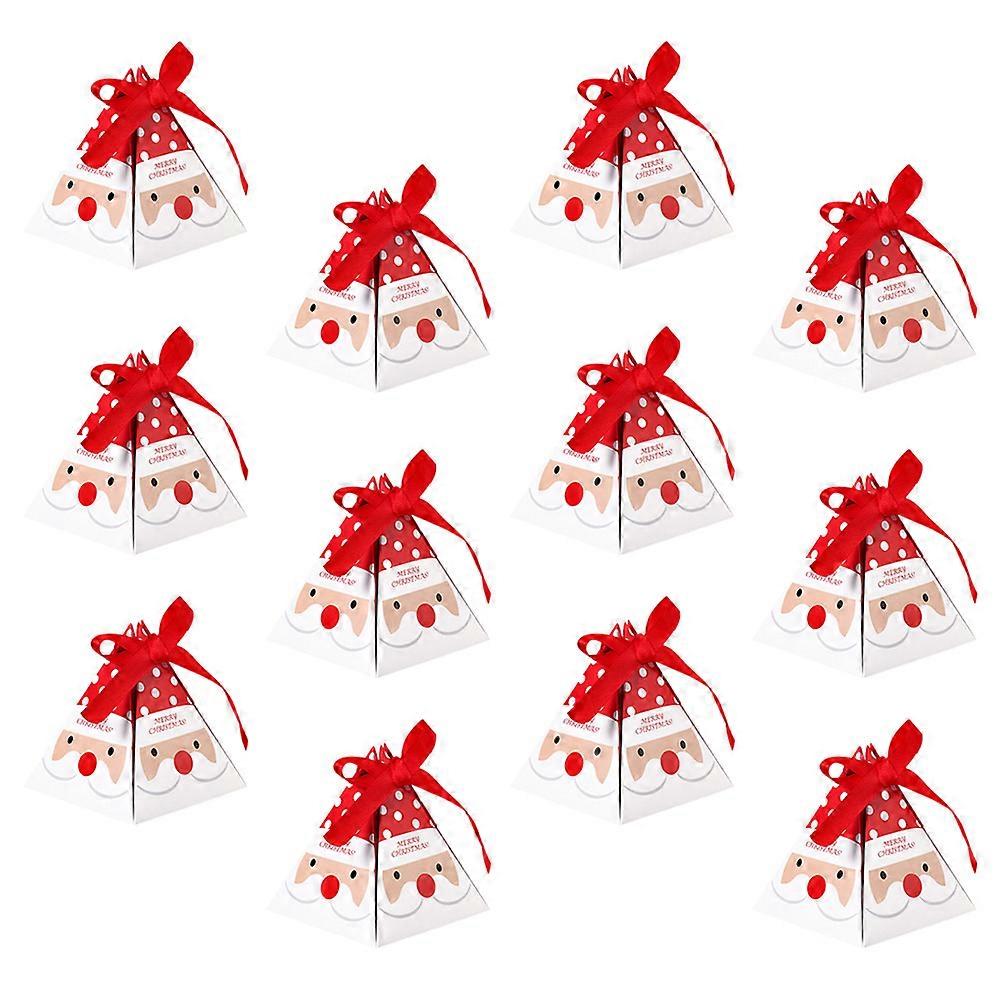 Red Christmas Candy Boxes for Party Use Made of Paper Perfect for Gifts and Treats 12pcs