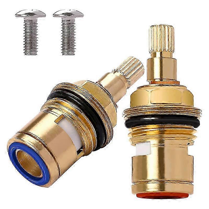2Pcs Brass Ceramic Stem Ceramic Disc Faucet Valve