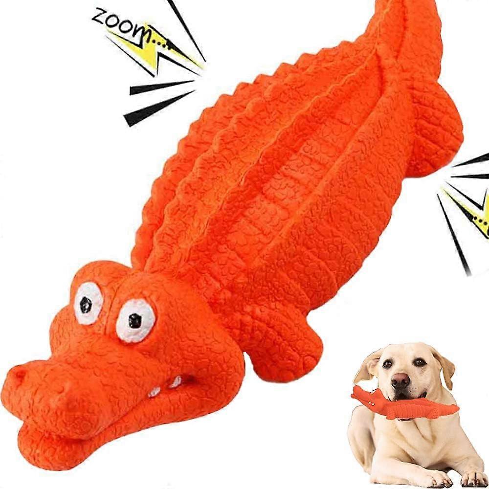 durable rubber crocodile squeaky toy interactive chew toy for teething