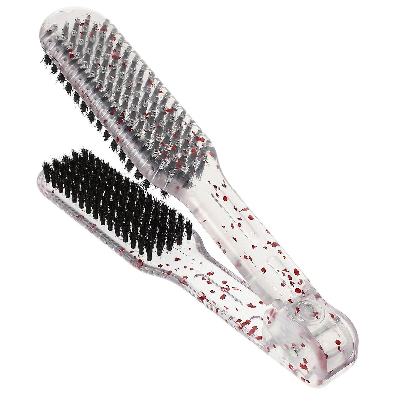 Multi Color Stylish Hair Straightener Comb V Shaped Design High Temperature Resistant ABS for Home Use Straightening Combs