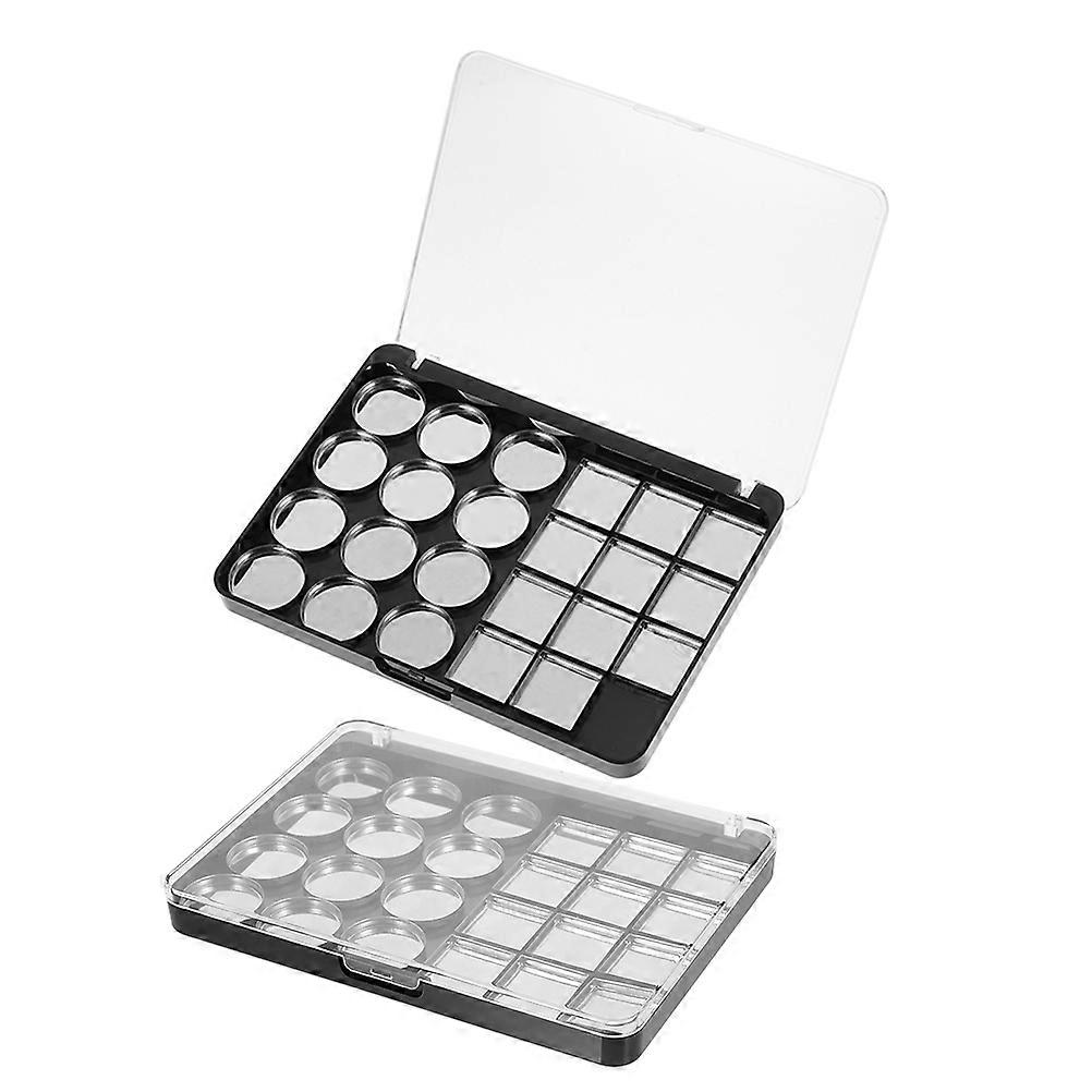 Magnetic Eyeshadow Palette 2Pack For Makeup Tools Travel And Home Use Black Durable Construction With Multicompartment Organization