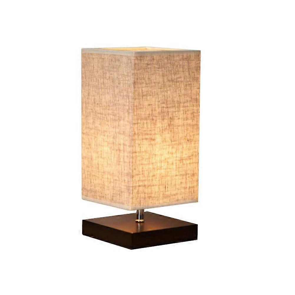 Classic Bedside Lamp, Translucent Fabric and Polished Wood, Suitable for Living Areas