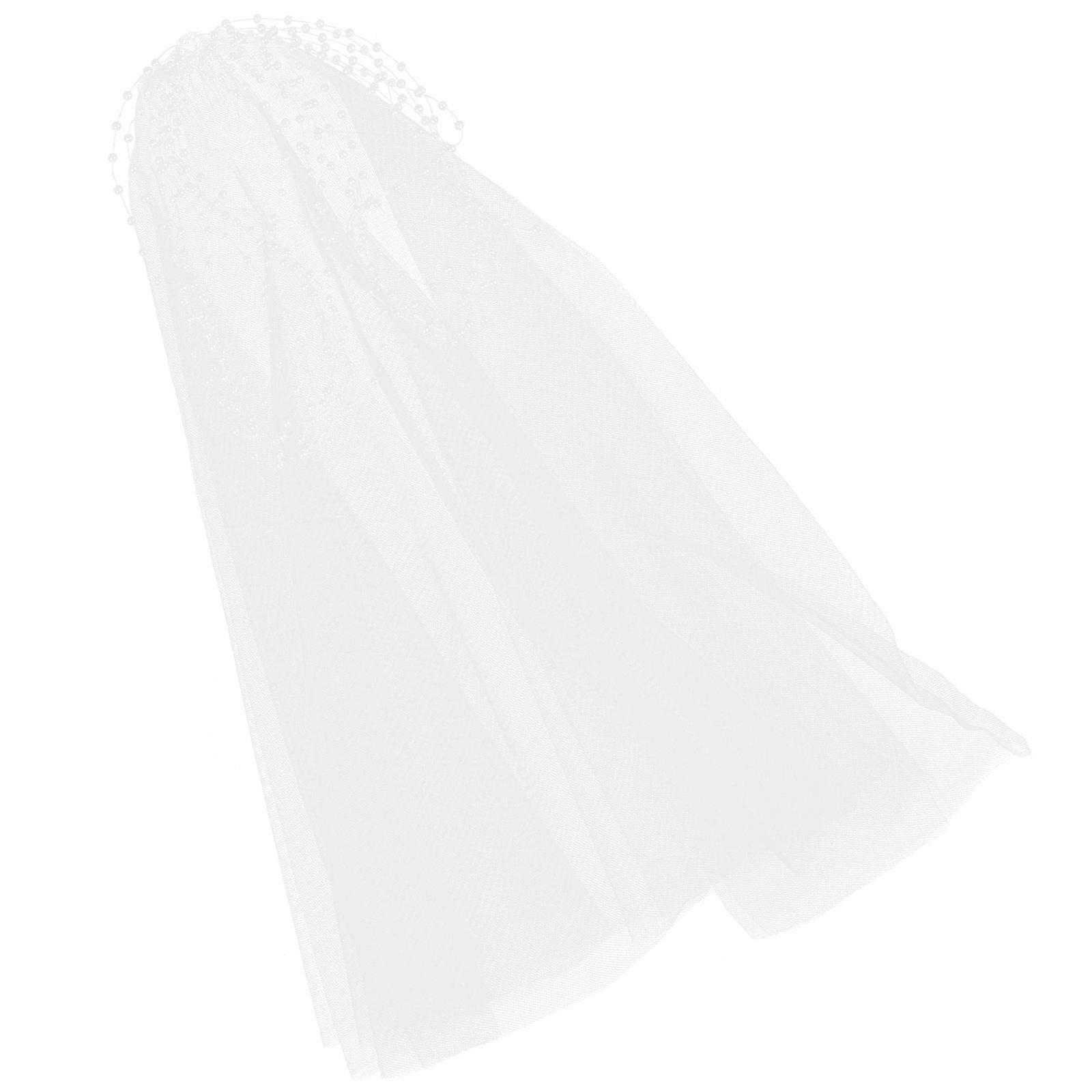 Klassisk Kort Brudeslør Med Kam Til Brude Hår Tilbehør Elegant Hvid Tyl 1Pak