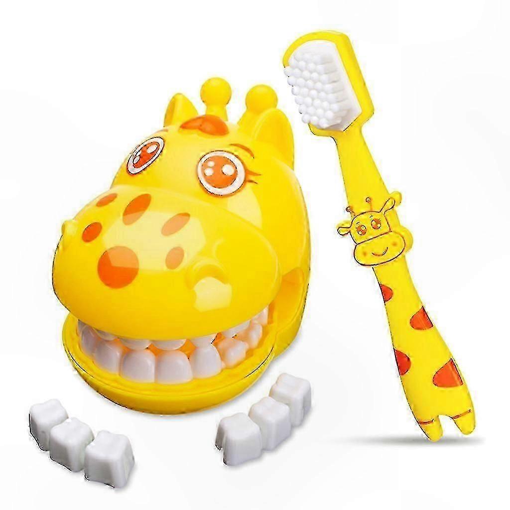 Toothbrushing Learning Tool for Toddlers with Giraffe Design and Practice Teeth Model