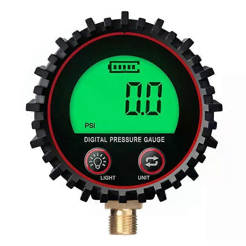 Dial Size Digital Battery Powered Pressure Gauge With LED Light 0-255psi Accuracy 1% Professional Guage Meter