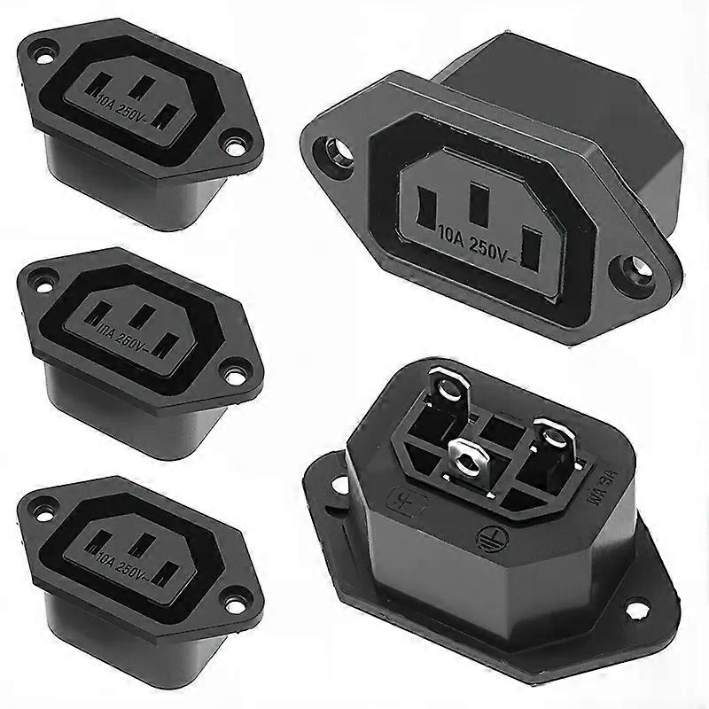 AC-04F Receptacle AC 250V10A Cable Wire Connector lEC 320 C14 Female AC Power Plug Inlet Socket Jack AC-06 Connector