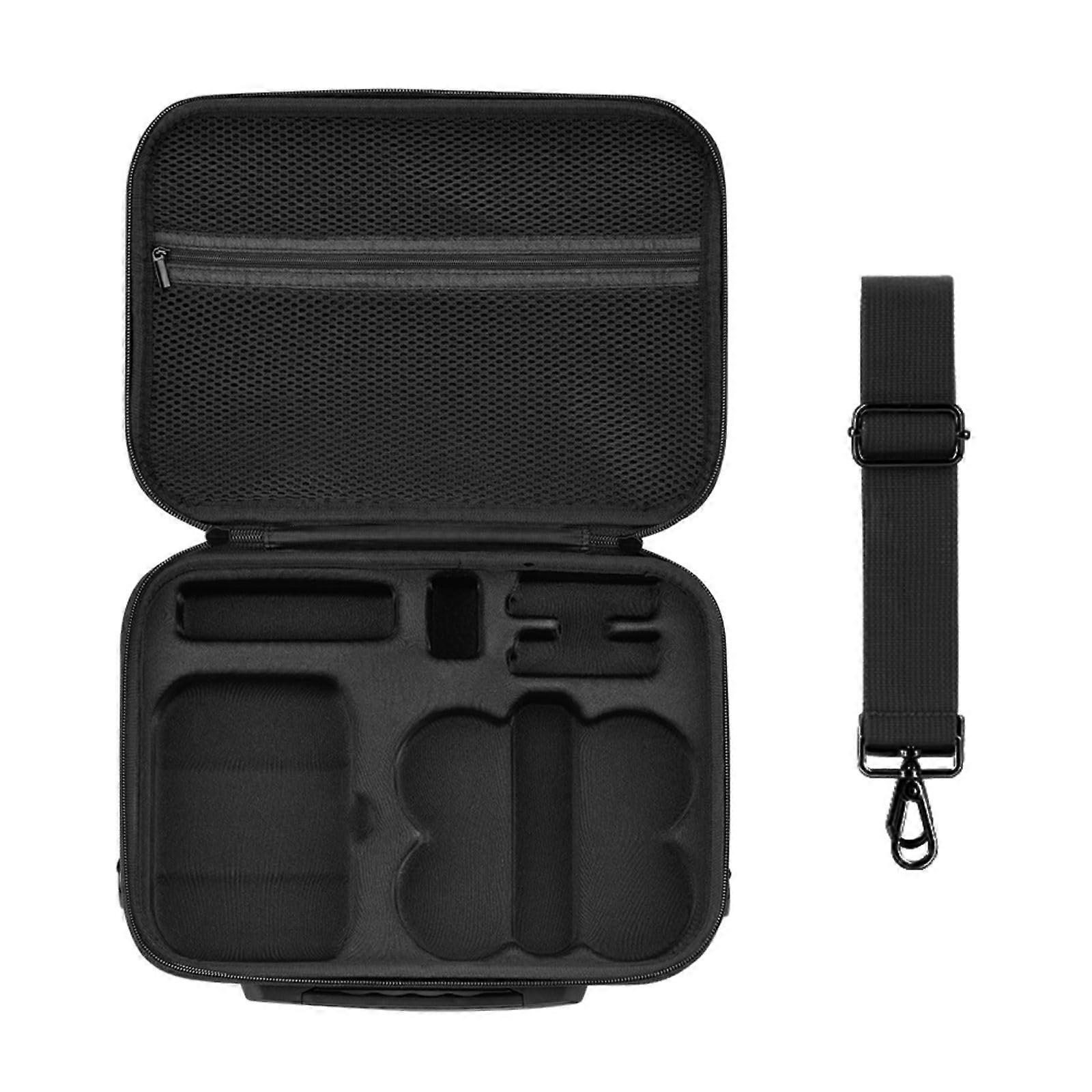 Nylon drone storage bag with shoulder strap for drones, portable padded travel shockproof case, shoulder bag black