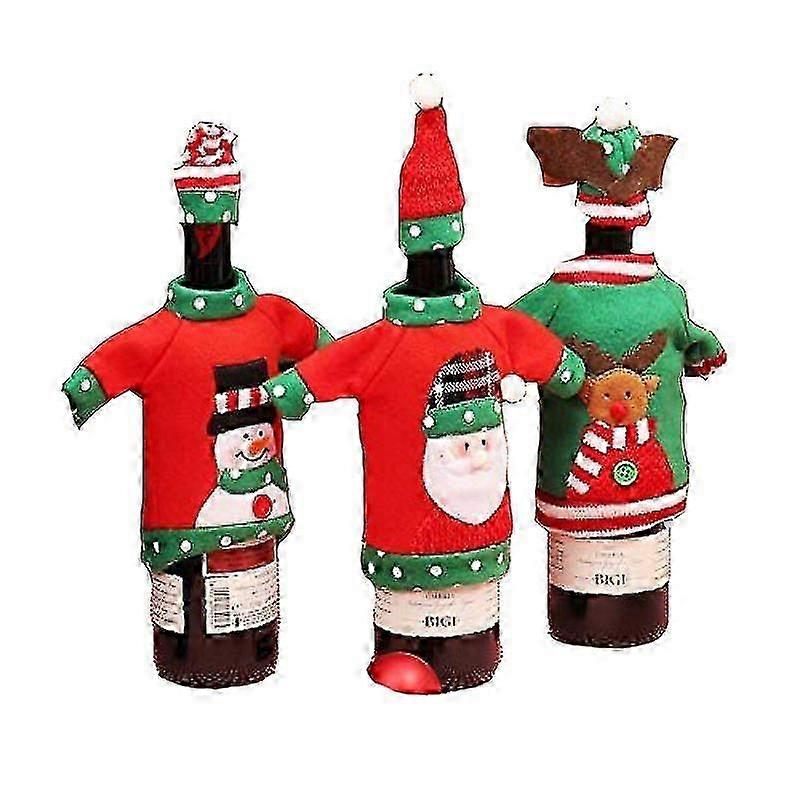 Julvinflaska täckpåsar, flaska kläder flaskor dekoration