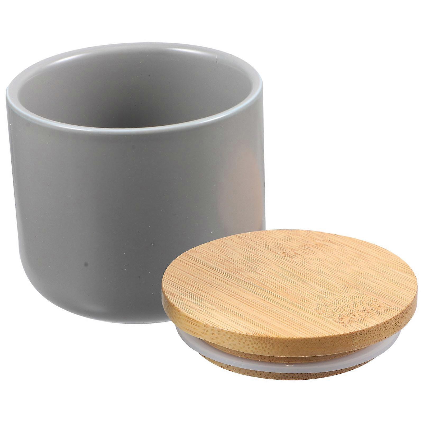 Sealed Ceramic Tea Jar 1 Set Kitchen Storage Box Simple Container with Lid