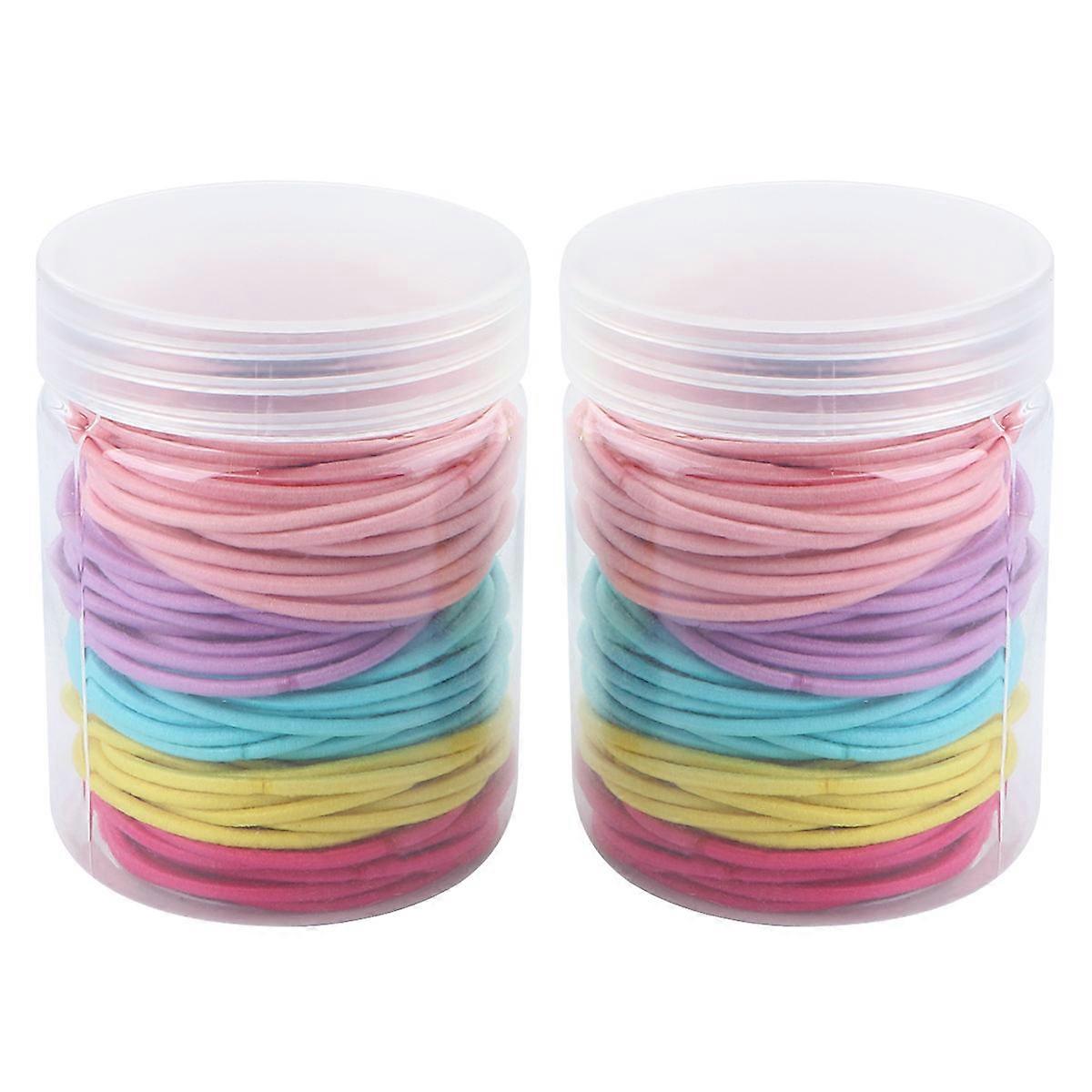 2 Nylon Hair Bands Boxes for Women, Elastic Assorted Color Hair Ties, Durable Ponytail Holders for Everyday Use
