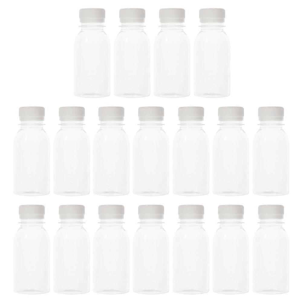 Reusable Transparent ABS Milk Bottles for Kitchen Use with Leakproof Caps 20 Pieces