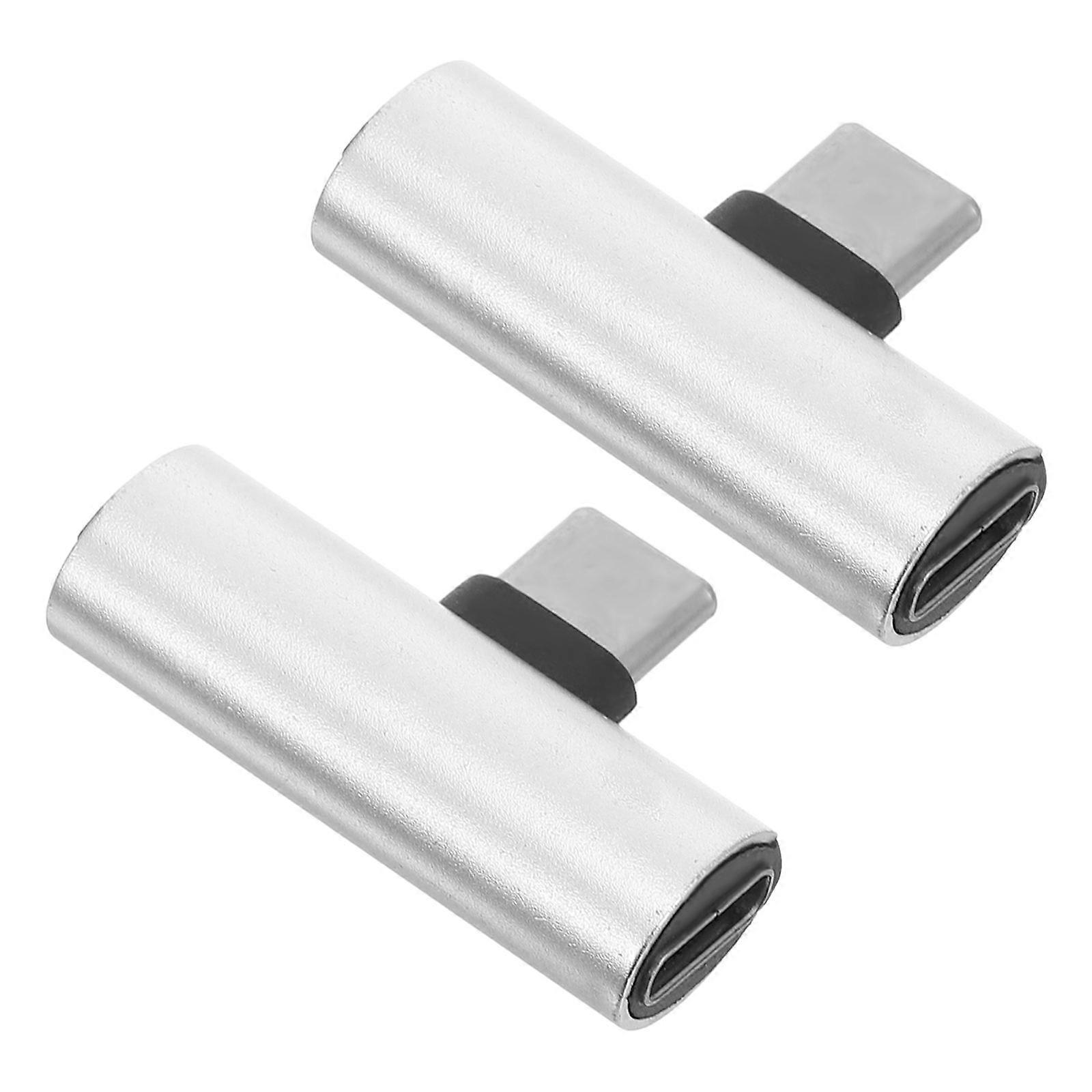 2pcs Type C to 3 5mm Earphone Adapter 2 in 1 Converter Charging Adapter