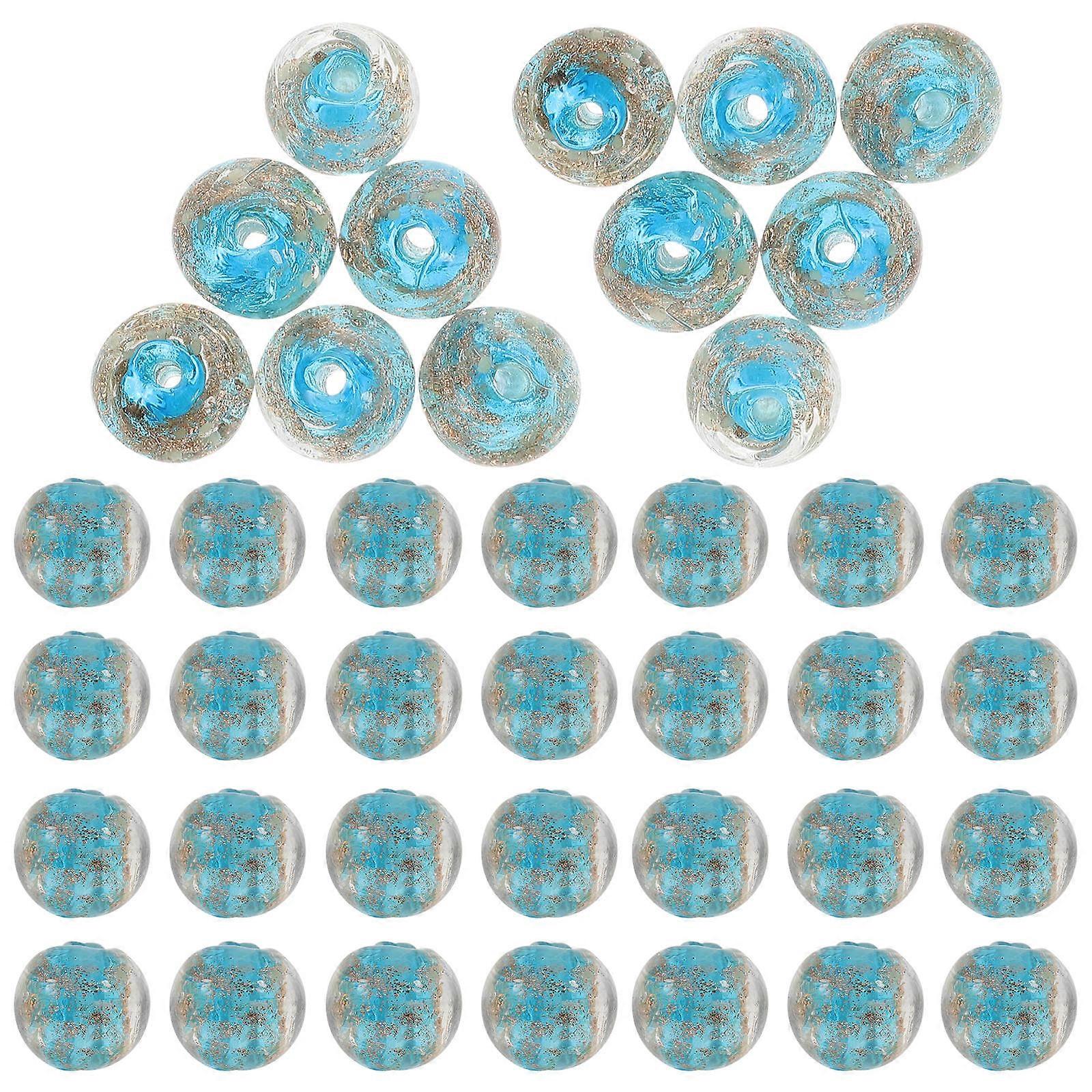 Blue Glass Beads for DIY Jewelry Making Projects with Smooth Surface and Hole Design