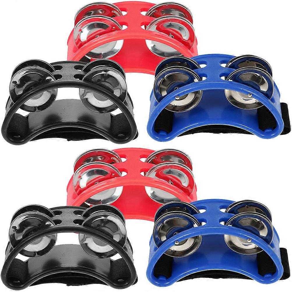 6pcs Foot Tambourine Percussion Instrument With Metal - Ideal For Adults, Kids, Parties, And - Hand Held Musical Accessory For Rhythm And Fun Foot