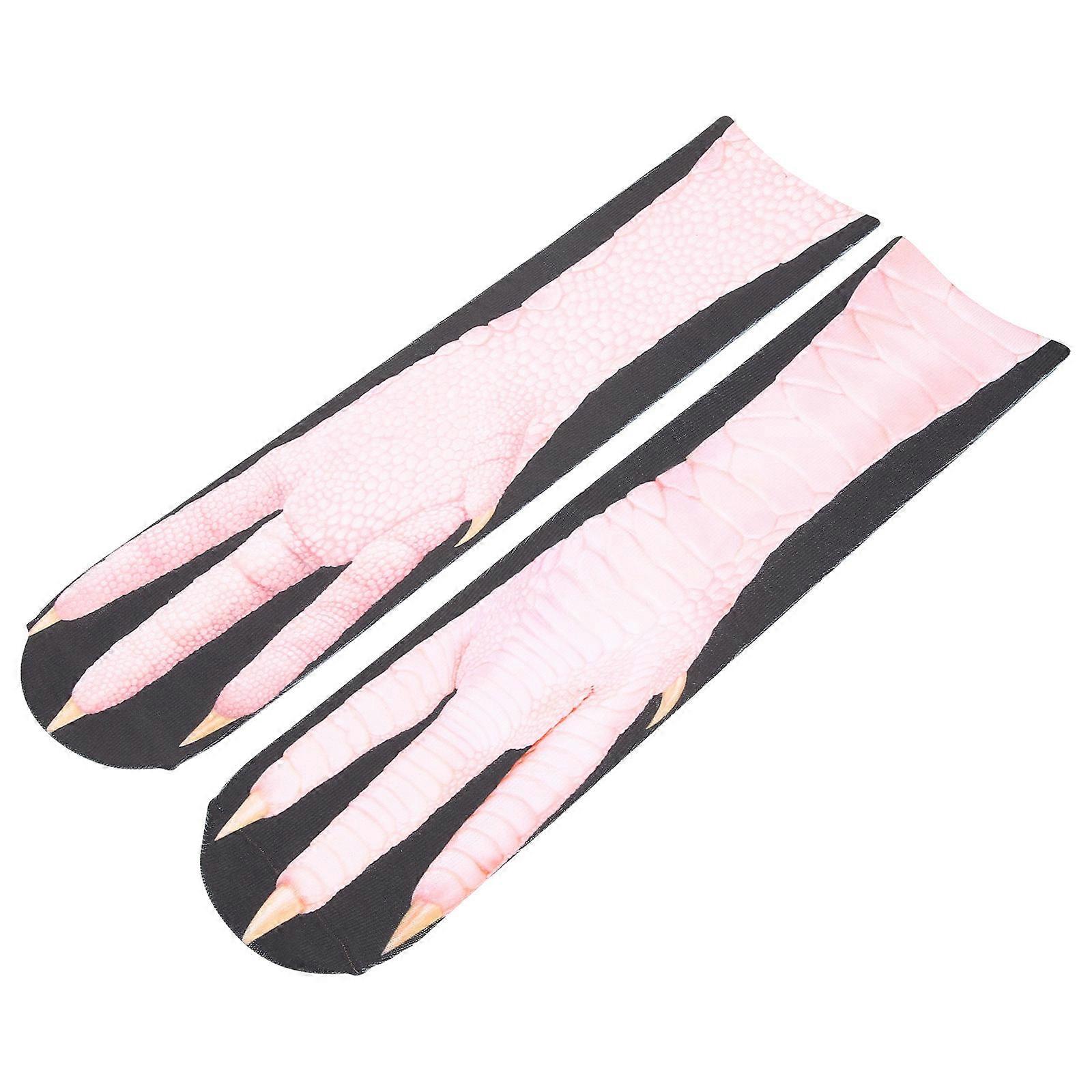 Decorative Chicken Claw Print Socks For Festival Atmosphere Suitable For Stage Shows Comfortable Soft 1 Pair