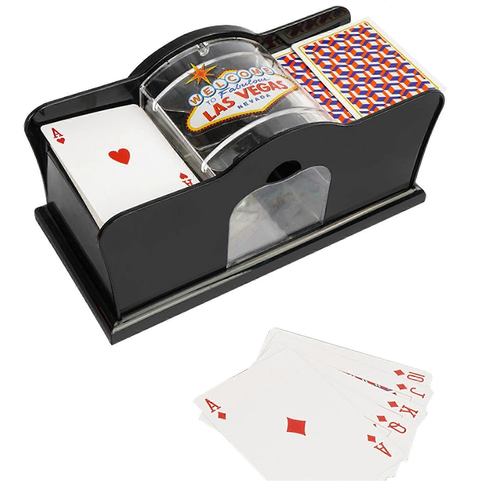 Card Shuffler – Automatic Card Shuffling Machine 2 Decks for Home Games Black