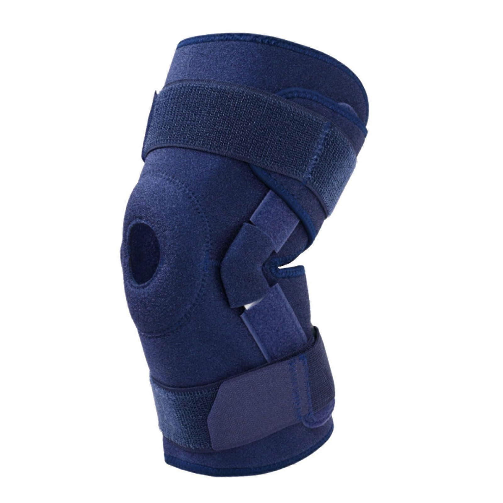 Adjustable Knee Brace With Side Stabilizers, Open Patella Support Wrap for Men, Running and Sports Use, Comfortable Fit