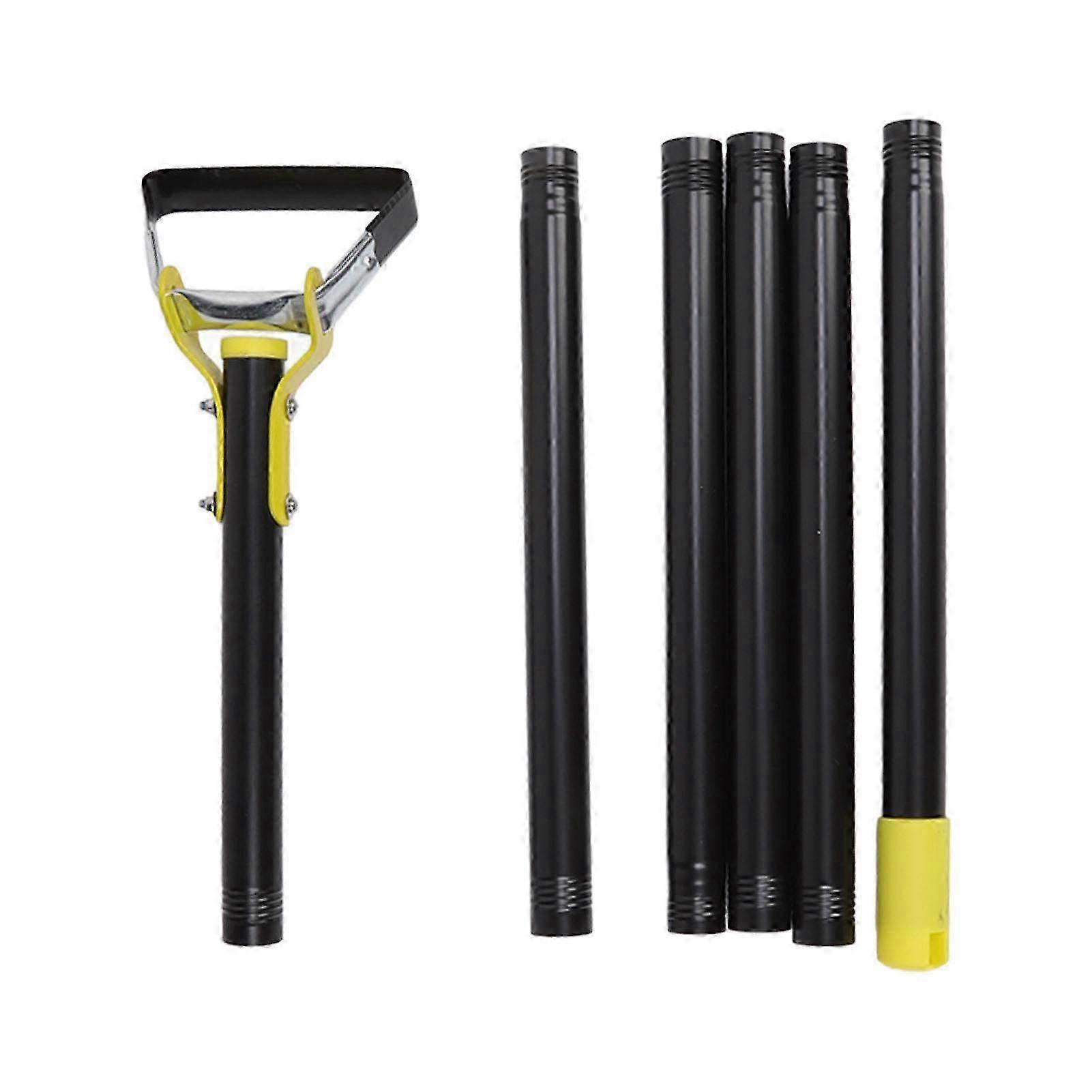 Adjustable Long Handle Hula Hoe - Stainless Steel Loop Stirrup Garden Weeder Tool with 6 Sections for Effortless Weeding and Cultivation