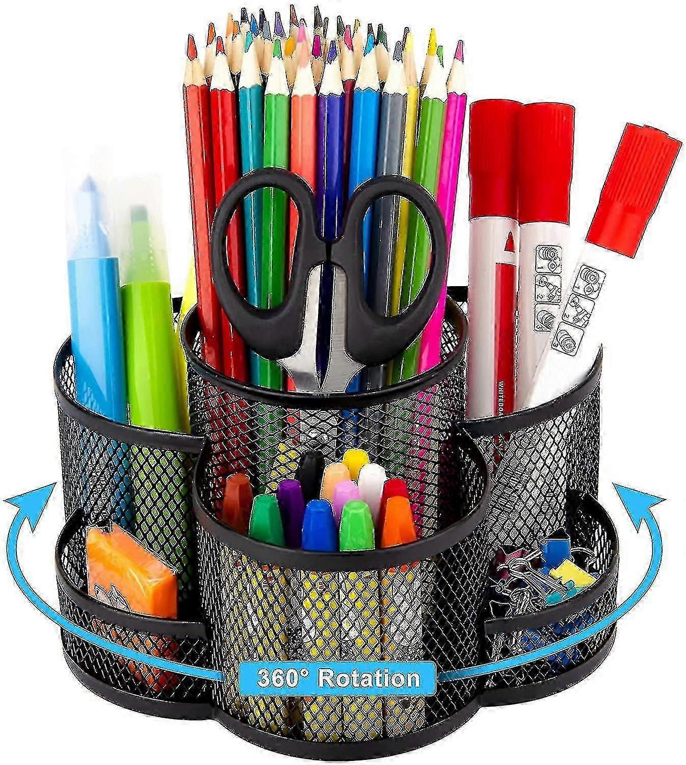Mesh Pen Holder For Desk, 360-degree Rotating Desk
