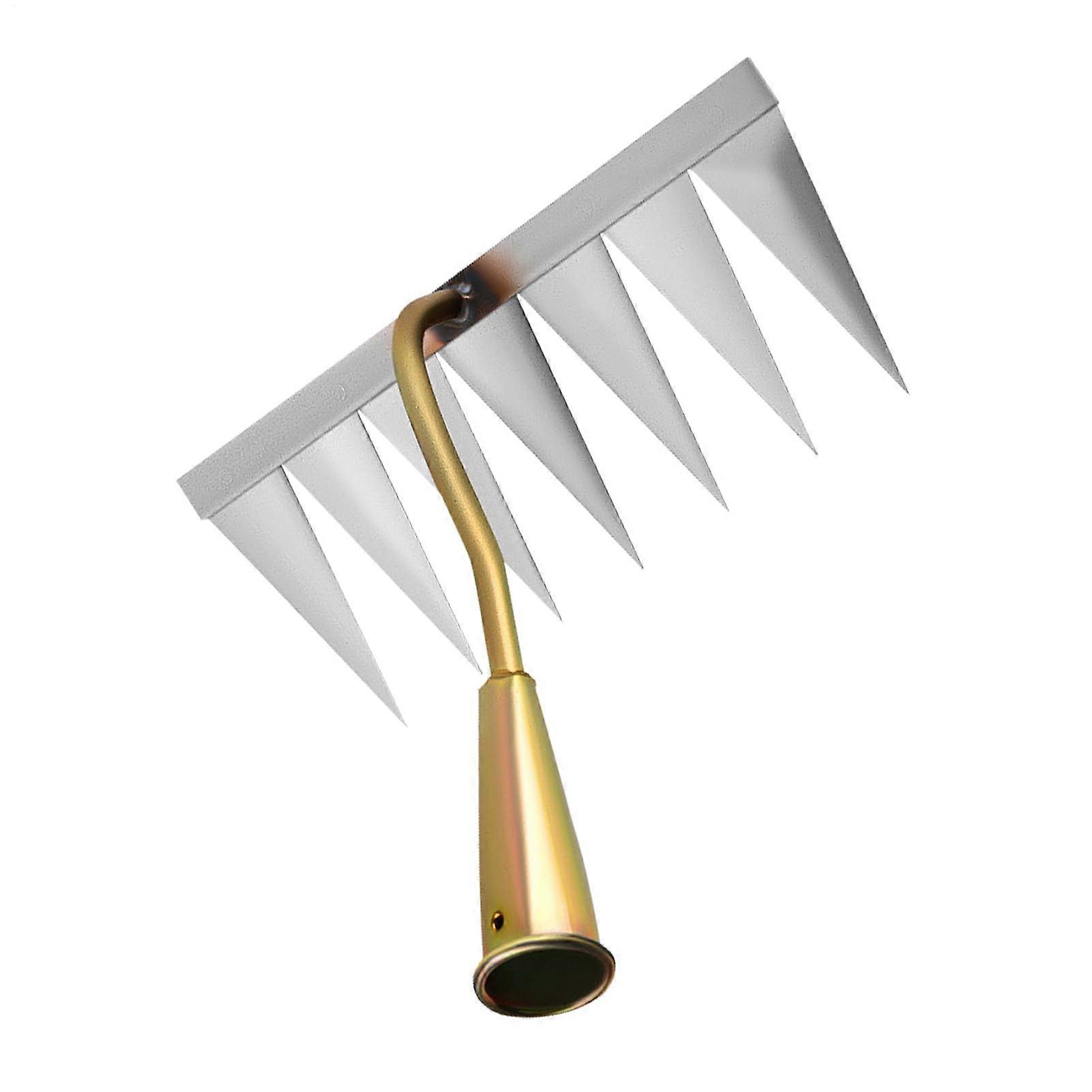 Rake with Tines, sturdy hand tool, garden root extractor Durable antirust cleaning accessory, versatile garden tool. Seven Tines.
