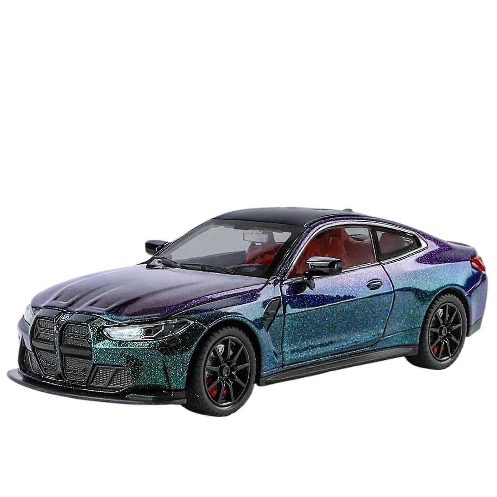 M4 Model Car 1:24 Scale Diecast Metal Miniature With Sound And Light Simulation Purple Collectible Automotive Model