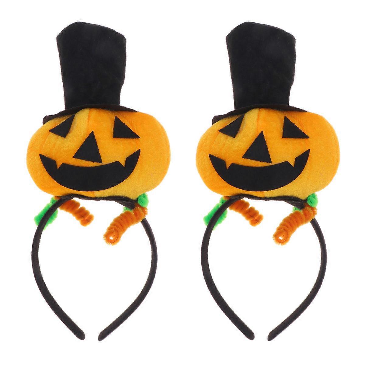 Halloween Accessories Three Dimensional Pumpkin Ball for Masquerade Yellow Hat 2Pcs